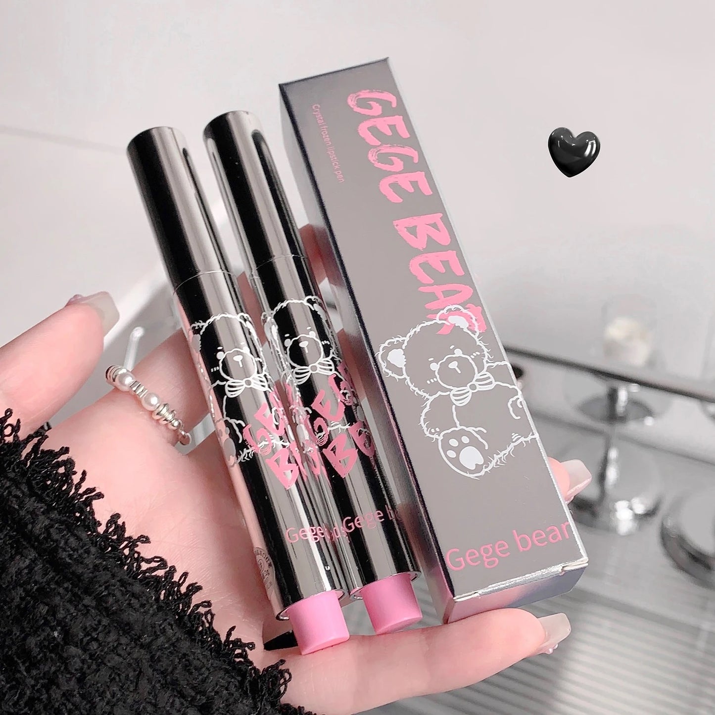 Gege Bear Moisturizing heart shaped Lipstick Pencil Lip Gloss