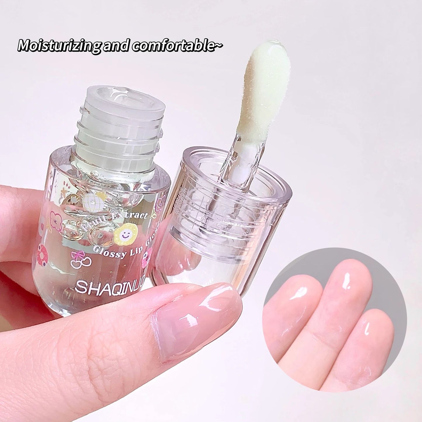 SHAQINUO Moisturizing Lip Glow Oil Long Lasting Nourishing Fruit Flavored
Hydrating Tint Non-Sticky Cute Lip Gloss Oil