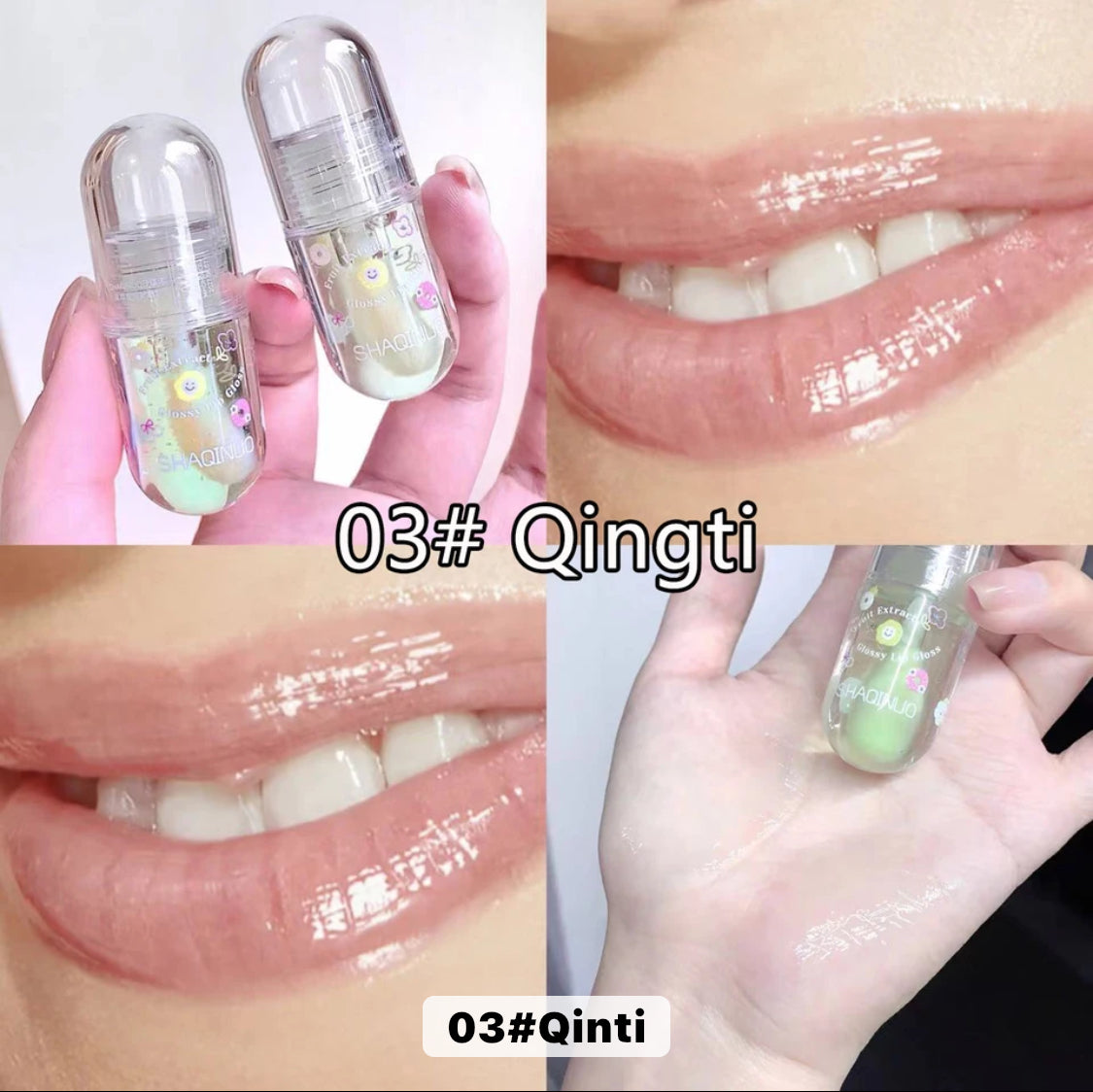 SHAQINUO Moisturizing Lip Glow Oil Long Lasting Nourishing Fruit Flavored
Hydrating Tint Non-Sticky Cute Lip Gloss Oil