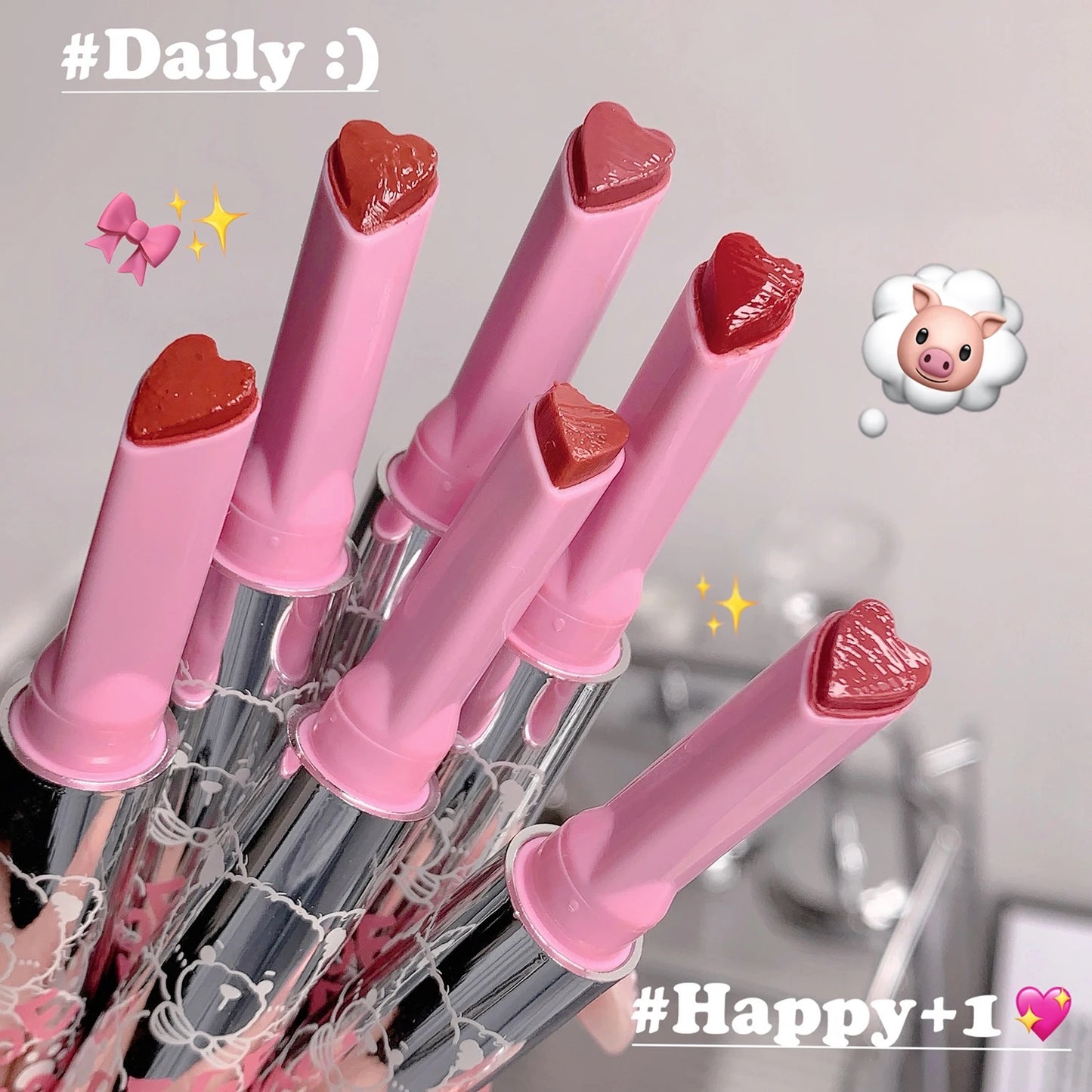 Gege Bear Moisturizing heart shaped Lipstick Pencil Lip Gloss