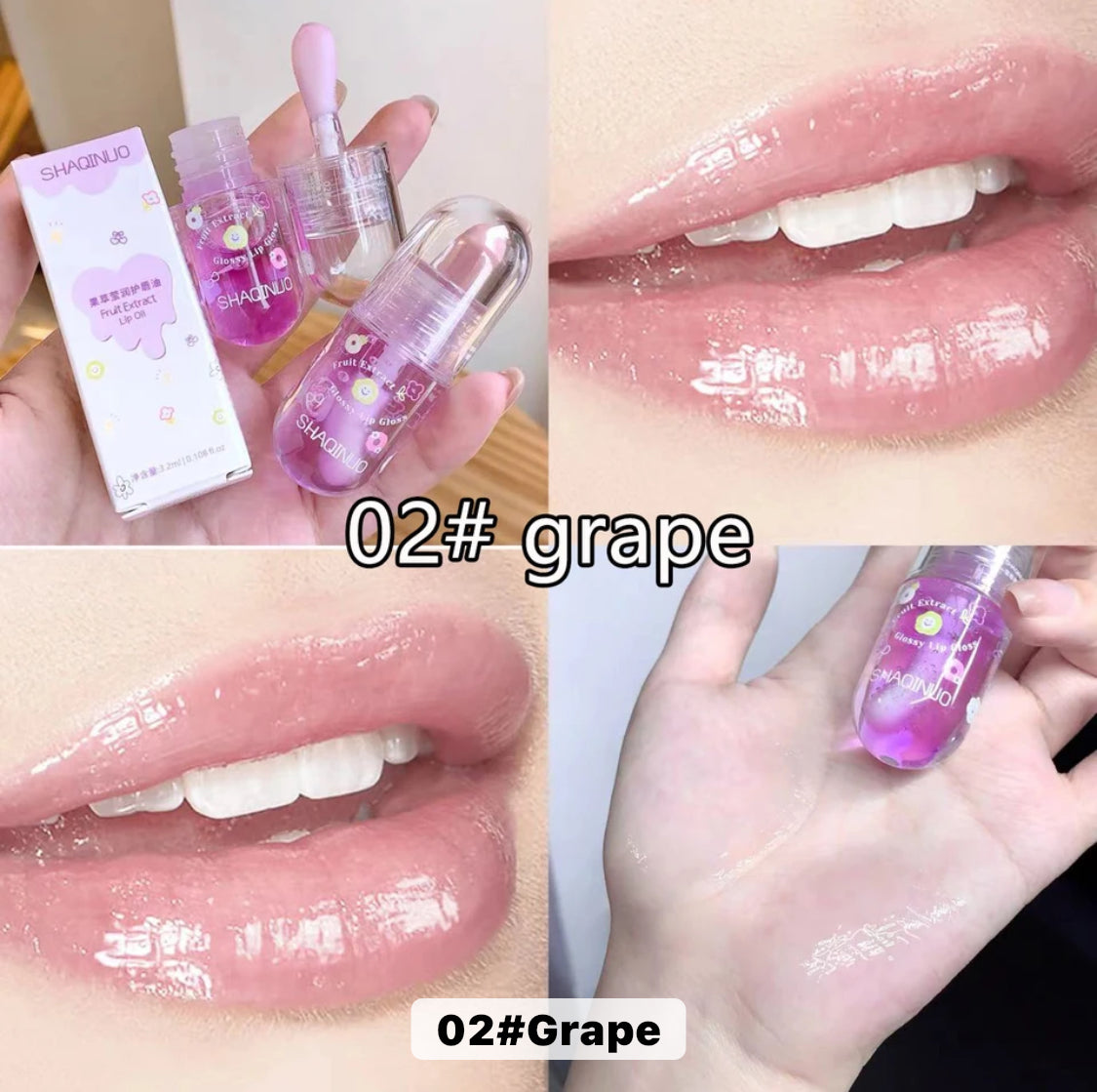 SHAQINUO Moisturizing Lip Glow Oil Long Lasting Nourishing Fruit Flavored
Hydrating Tint Non-Sticky Cute Lip Gloss Oil