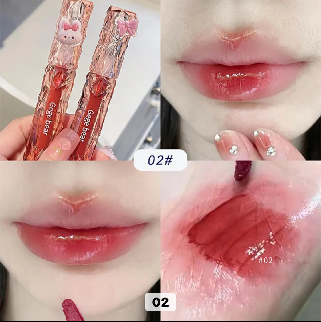 Gege Bear Liquid Lipcolor Watery Mirror Moisturizing Lip Gloss