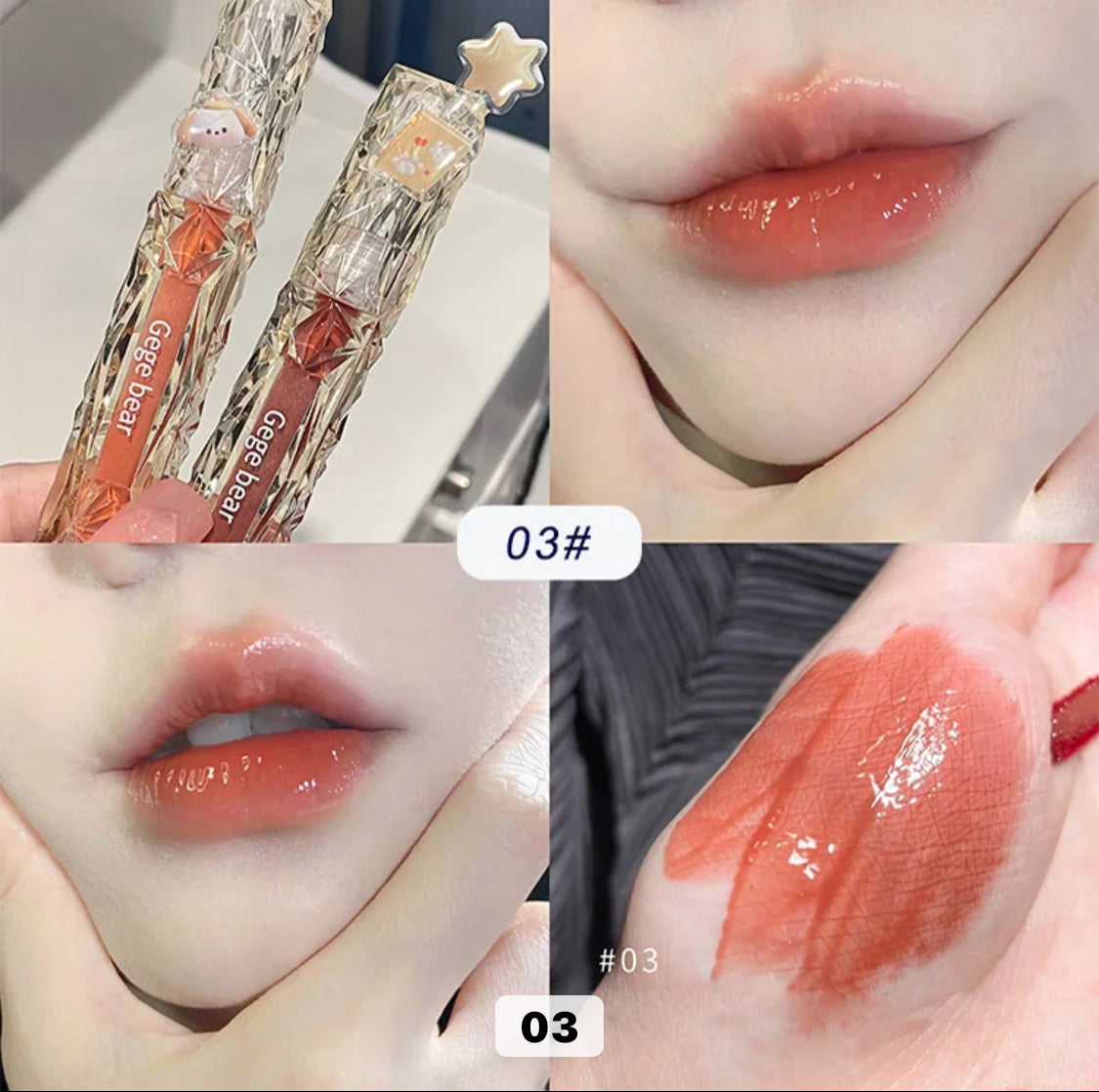 Gege Bear Liquid Lipcolor Watery Mirror Moisturizing Lip Gloss
